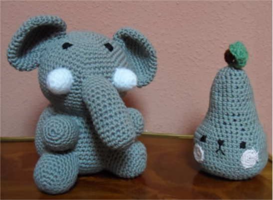 elefante y pera ganchillo