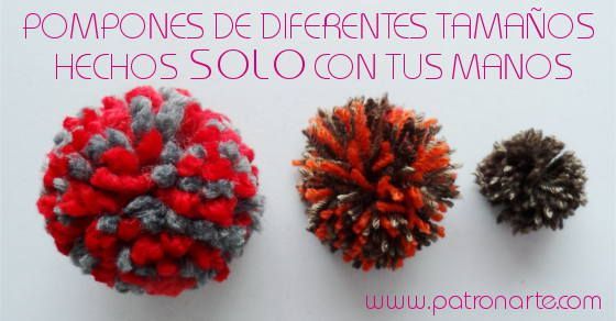 como hacer pompones de lana con la mano