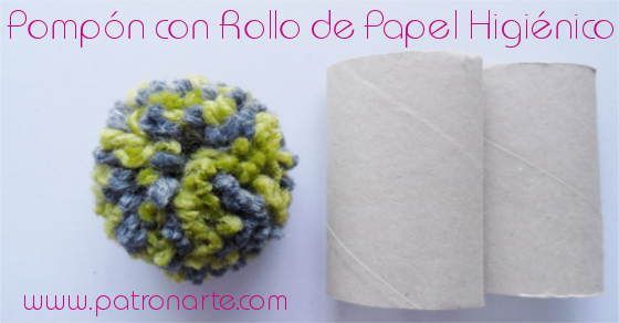 como hacer pompones con rollos de papel higiénico
