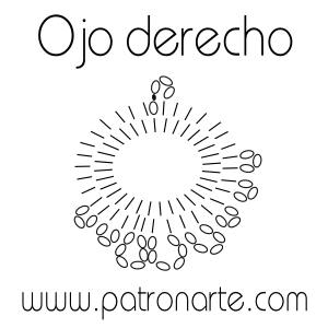 máscara de crochet patrón gratis ojo derecho