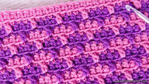 Tutorial Patrón Punto a DOS COLORES a CROCHET Fácil para mantas: Punto Gota de Lluvia