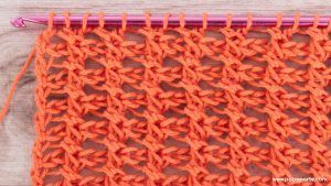 Patrón Punto Tunecino Calado Cruzado Alto de Crochet Tunecino