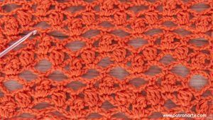 patrón Punto Calado Bobble ZigZag a Crochet Paso a Paso