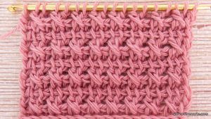 Punto Alto Cruzado Derecho de Crochet Tunecino Paso a Paso