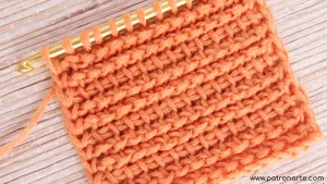 punto bonito y fácil de crochet tunecino