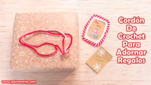 cordón de crochet para adornar regalos navideños