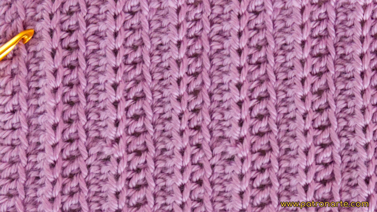 Punto de Crochet Fácil Inspirado en las Dos Agujas