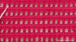 patrón Punto a Crochet Calado con Textura de Dos Agujas: Tutorial Paso a Paso