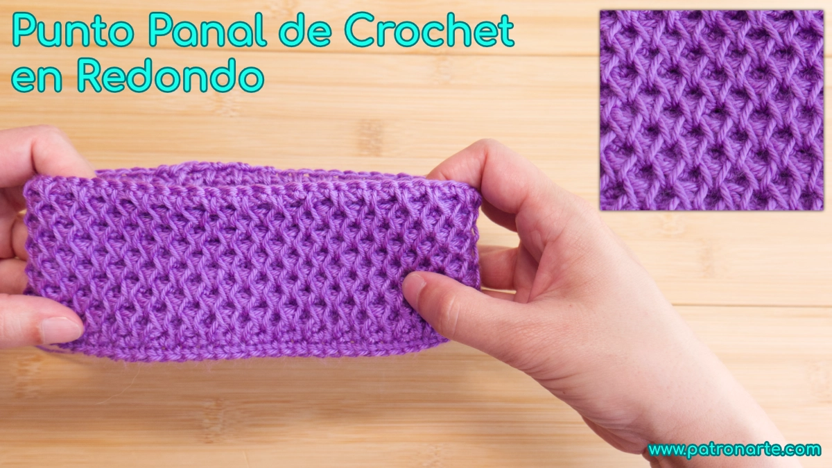 Tutorial y Patrón Punto Panal a Crochet en Redondo o Circular