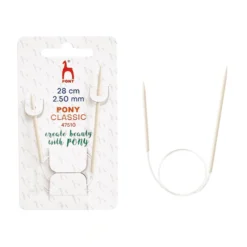Agujas Circulares de 28 cm Pony para calcetines, gorros y pequeños proyectos