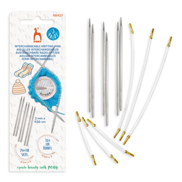 Este Set de Agujas Intercambiables para tejidos pequeños están especialmente diseñadas para tejer tejidos que formen pequeñas circunferencias