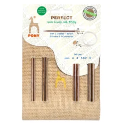 SET AGUJAS INTERCAMBIABLES DE MADERA 14 PERFECT JUTE CASE