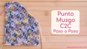 patrón punto musgo de crochet c2c
