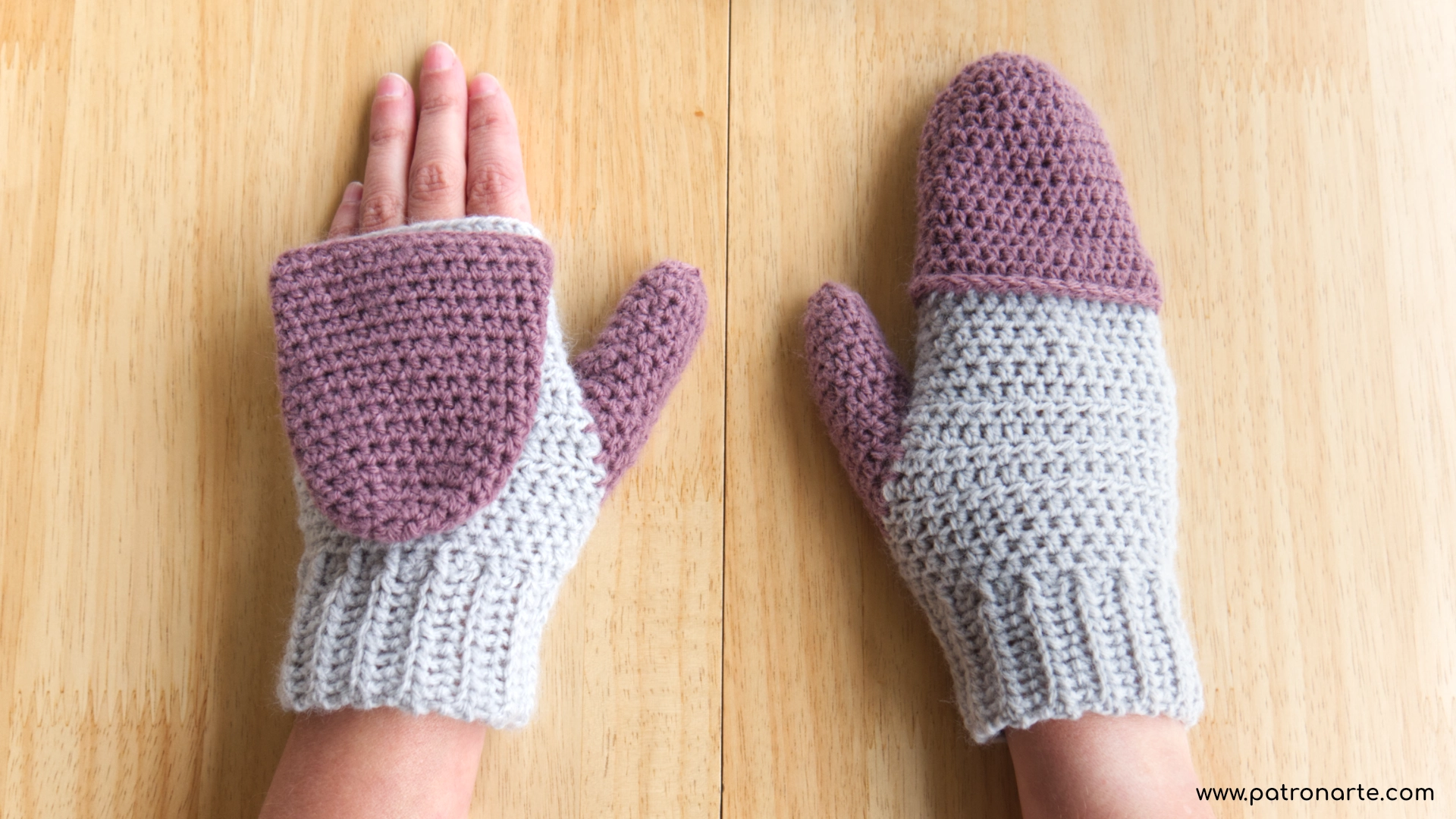 patrón manoplas de crochet paso a paso